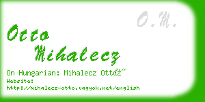 otto mihalecz business card
